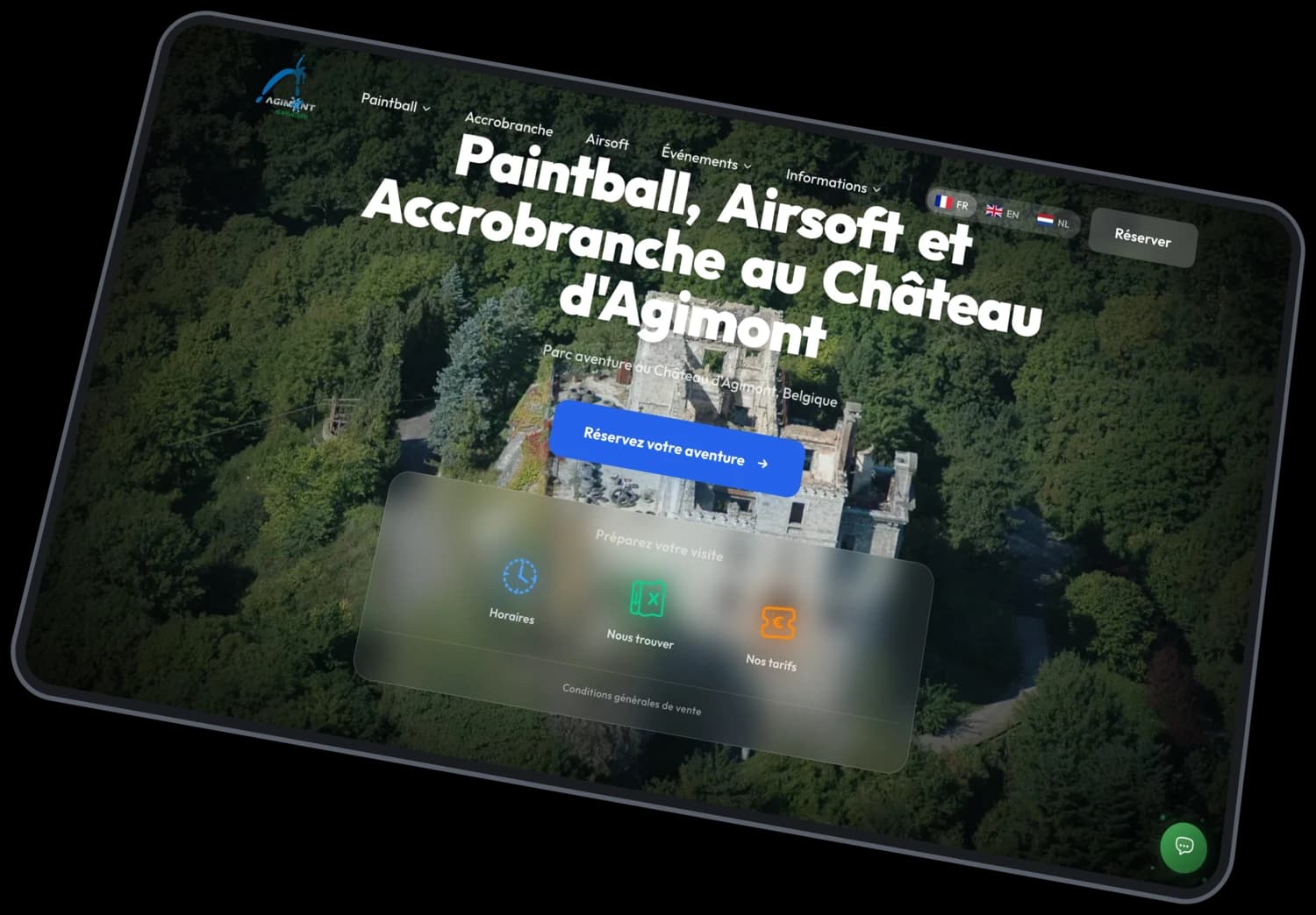 agimont.be · la home du parc aventure