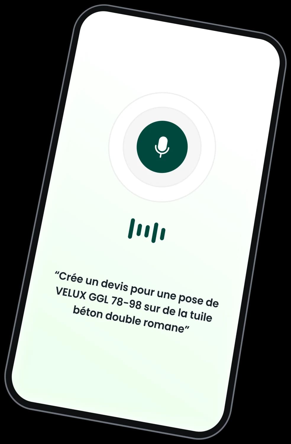 L'écran de dictée d'Attix : le micro, l'onde sonore et la demande transcrite