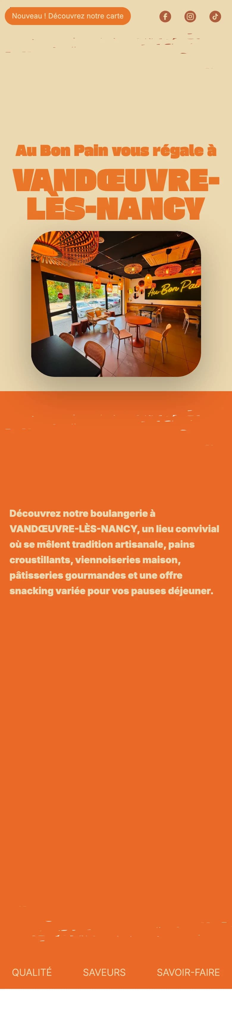 La page boutique d'au-bon-pain.fr, sur mobile