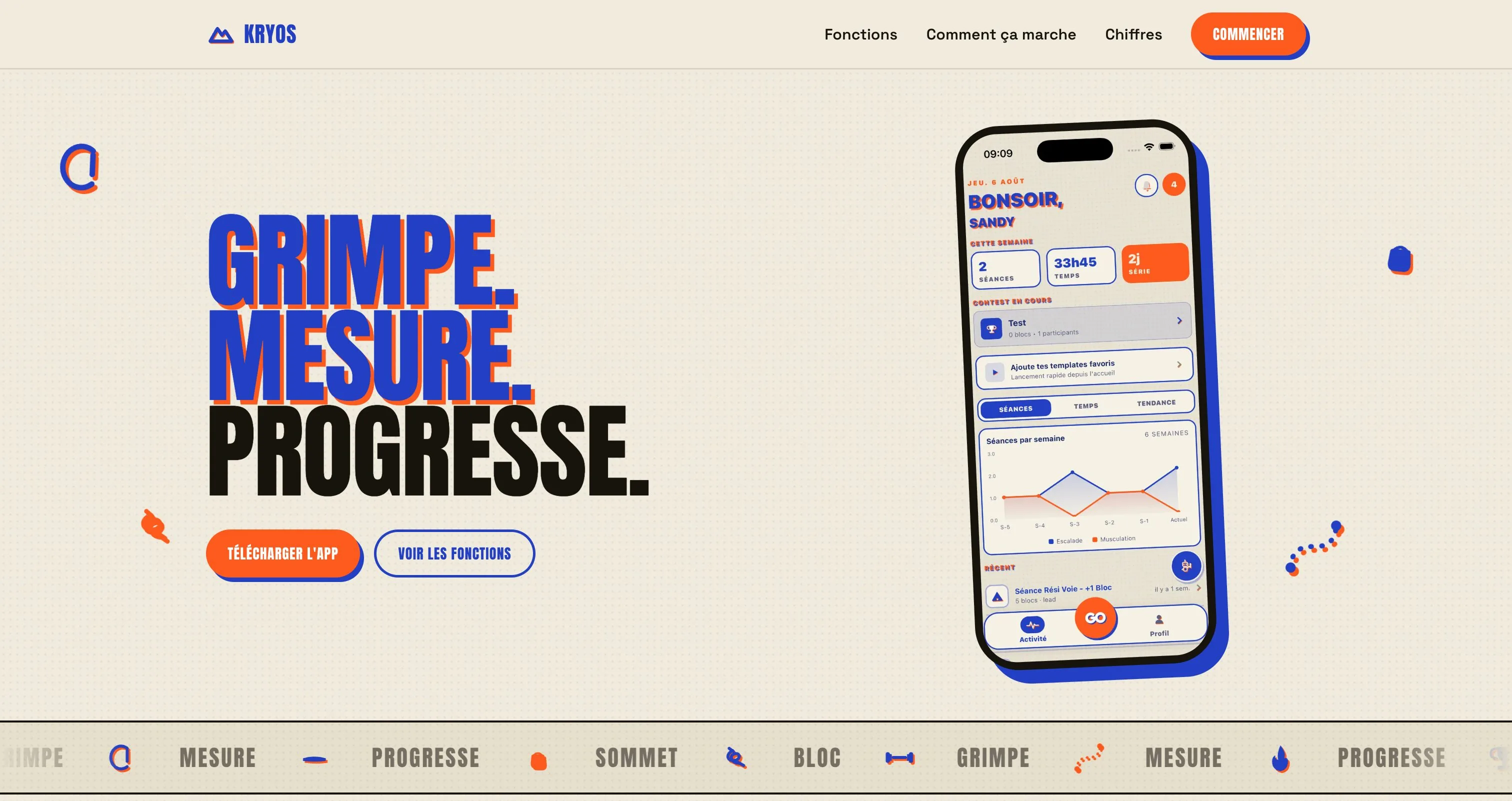 app-kryos.hms.fr : la home et la séance en trois temps