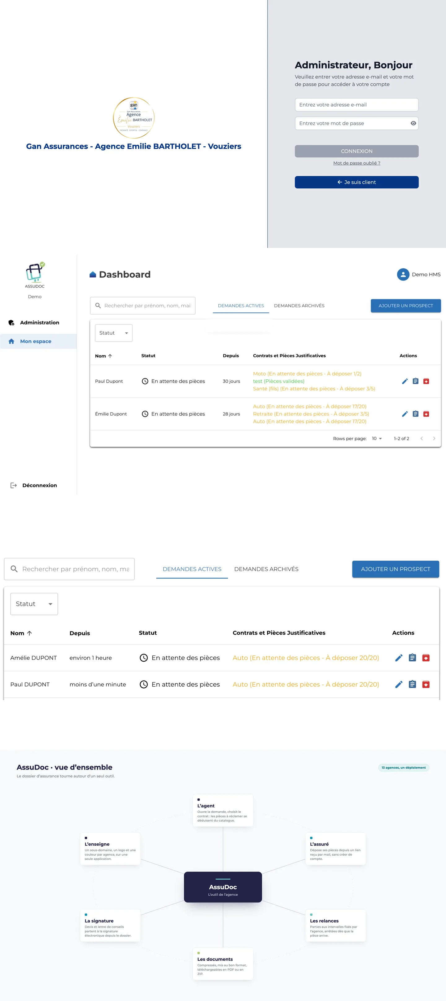 AssuDoc · Assurance · pièces justificatives : capture du site en ligne