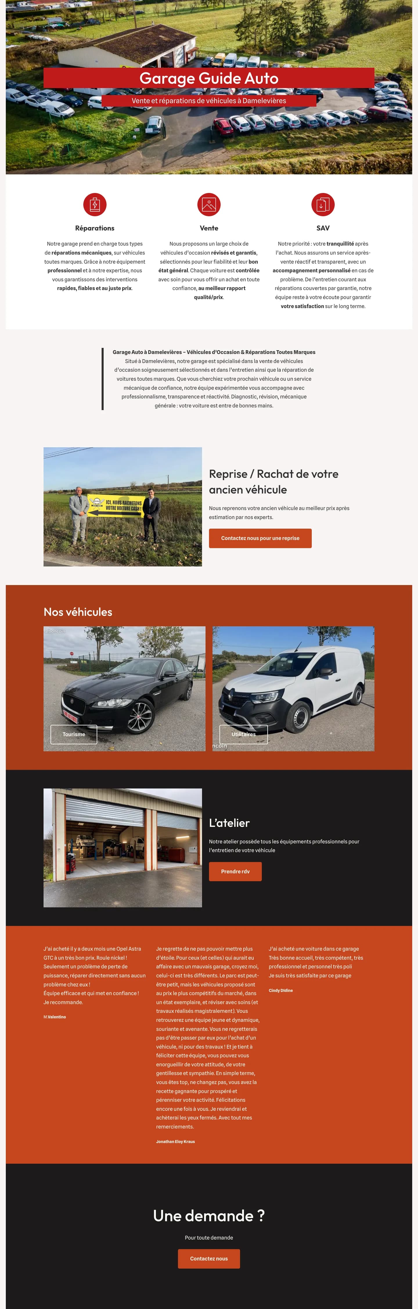 Garage Guide Auto · Automobile · garage auto & moto : capture du site en ligne
